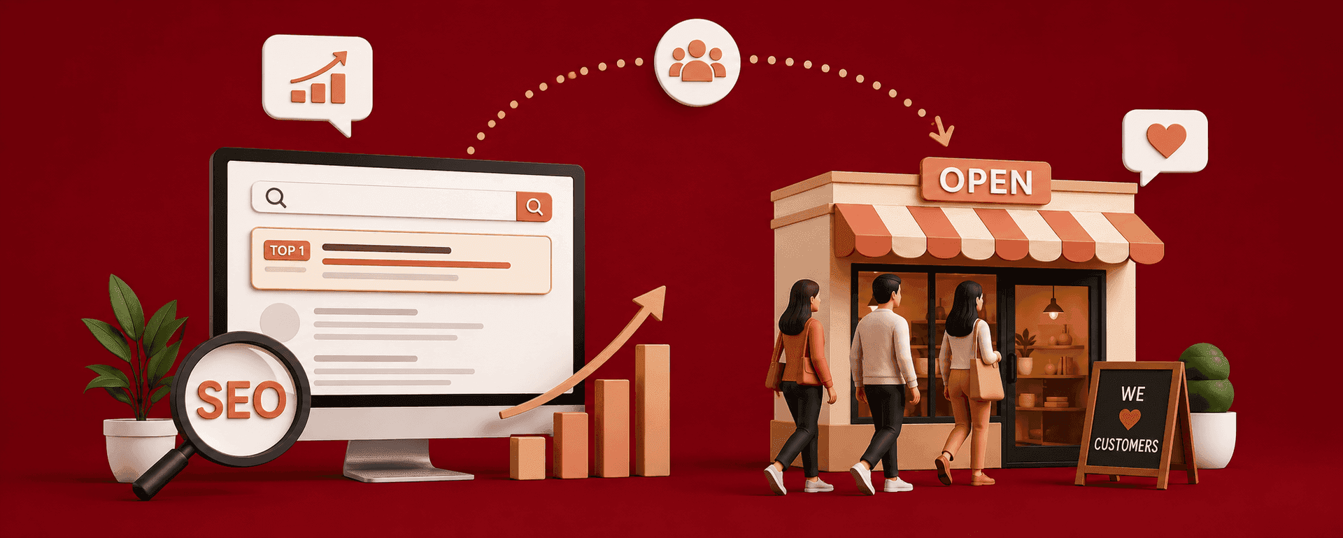 How SEO Helps Small Businesses Get More Customers SEO helping small businesses attract more customers through higher search engine rankings, increased online visibility, local SEO, and organic traffic growth.