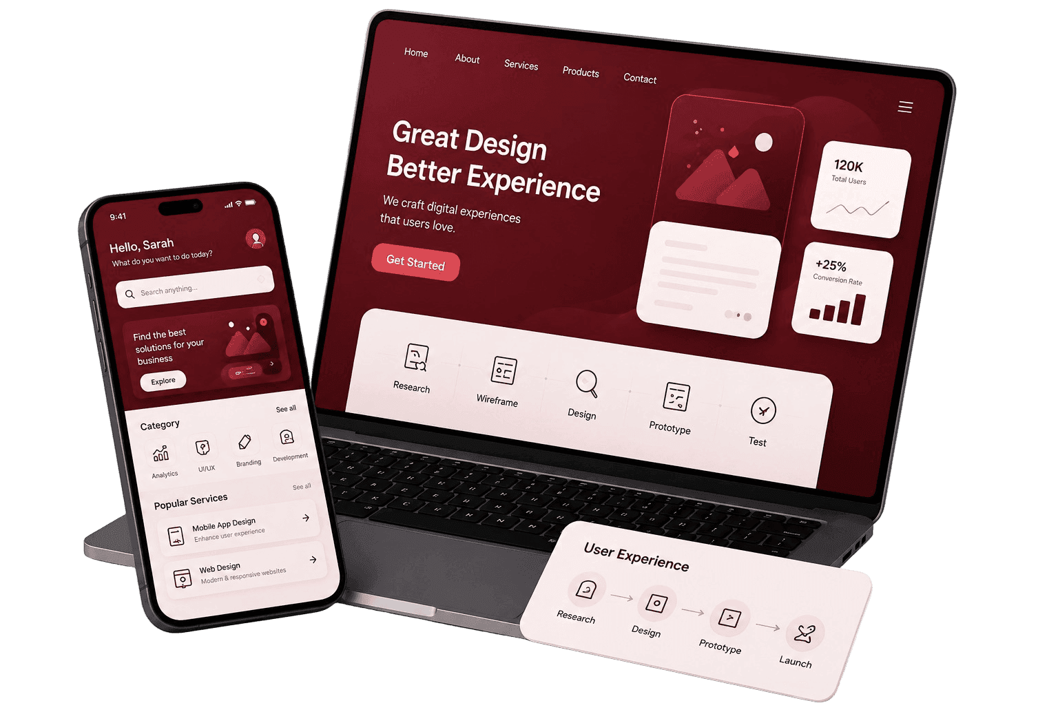 UI/UX design interfaces